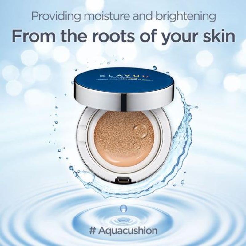 Klavuu Blue Pearlsation High Coverage Marine Collagen Aqua Cushion - Korean-Skincare