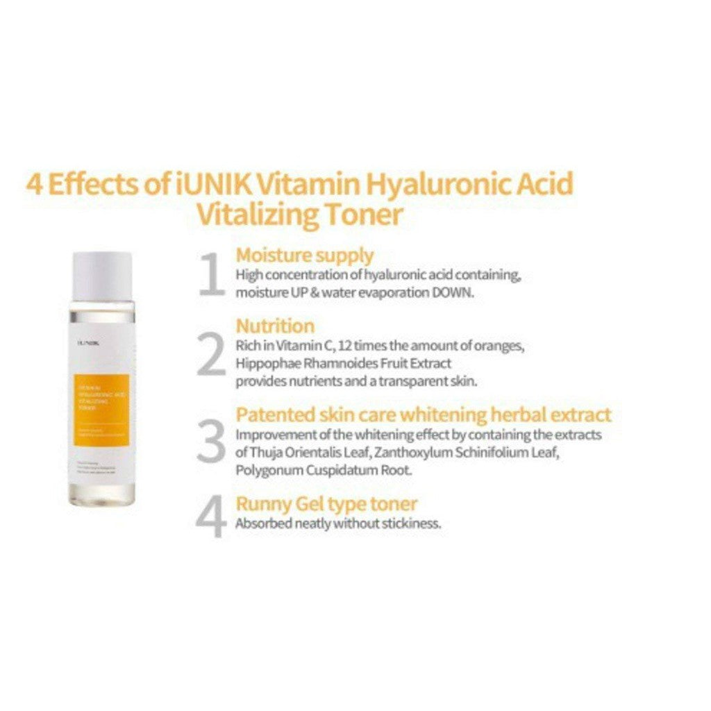 IUNIK Vitamin Hyaluronic Acid Vitalizing Toner - Korean-Skincare